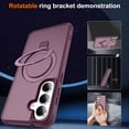 thumbnail image 5 of Dteck for Samsung Galaxy S26 Case, Compatible with MagSafe, Invisible Ring Stand, Shockproof Translucent Matte Back Protective Cover,Winered, 5 of 9