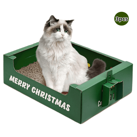 Disposable Litter Boxes for Cats, Travel Litter Box with Scoop, Double Layer Waterproof Litter Tray for Cats Small Pet