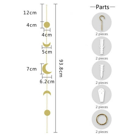 

Stars Moon Background Wall Home Decor Bedroom Hanging Pendant With Metal Chain