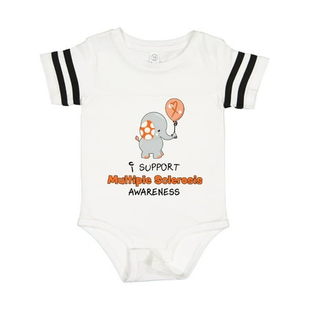 

Inktastic I Support Multiple Sclerosis Awareness Cute Elephant and Balloon Gift Baby Boy or Baby Girl Bodysuit