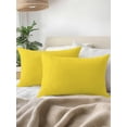 thumbnail image 3 of 1 Pack Outdoor Throw Pillow, Yellow Waterproof Pillow with Insert Included, Pure Yellow Decorative Accent Cushion Lumbar Pillows for Patio Porch, 12 x 20 In, 3 of 8