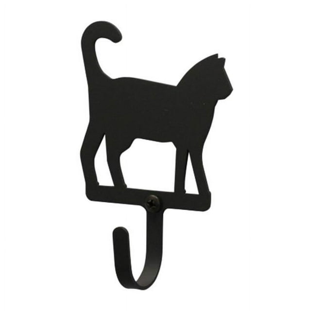 Village Wrought Iron WH-6-XS Cat Wall Hook Extra Small - Black