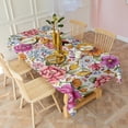 thumbnail image 4 of Pioneer Flower Floral Print Pattern Rectangle Tablecloth 60"x120",Waterproof Polyester Rectangle Table Cloth, Wipeable Spillproof Polyester Tablecloth for Dining, Camping, Indoor and Outdoor, 4 of 6