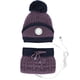 thumbnail image 3 of Gorro De Punto Con Calefacción Usb 3 En 1, Conjunto De Calentador De Cuello Y Cara, Gorro Cálido De Invierno Para Mujeres Y Niñas, Gorros De Esquí Con Forro Polar Y Pompón Methold AP008166-02, 3 of 6