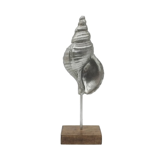 Ashland 15.25" Silver Shell Tabletop Decor , Summer Home Decor