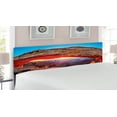 thumbnail image 2 of USA Headboard, Famous Sunrise at Mesa Arch in Canyonlands National Park, Utah, USA, Upholstered Decorative Metal Bed Headboard with Memory Foam, King Size, Pale Brown Sky Blue, by Ambesonne, 2 of 4