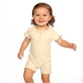 thumbnail image 2 of Busydd Girls Romper Casual Short Sleeve Round Neck Baby Rompers Comfortable Cotton Solid Color Button Boy Clothes 18-24 Months, 2 of 6