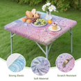 thumbnail image 4 of Decorative floral pattern elastic table cover, perfect for 36 inch indoor outdoor patio and kitchen tables, 4 of 6