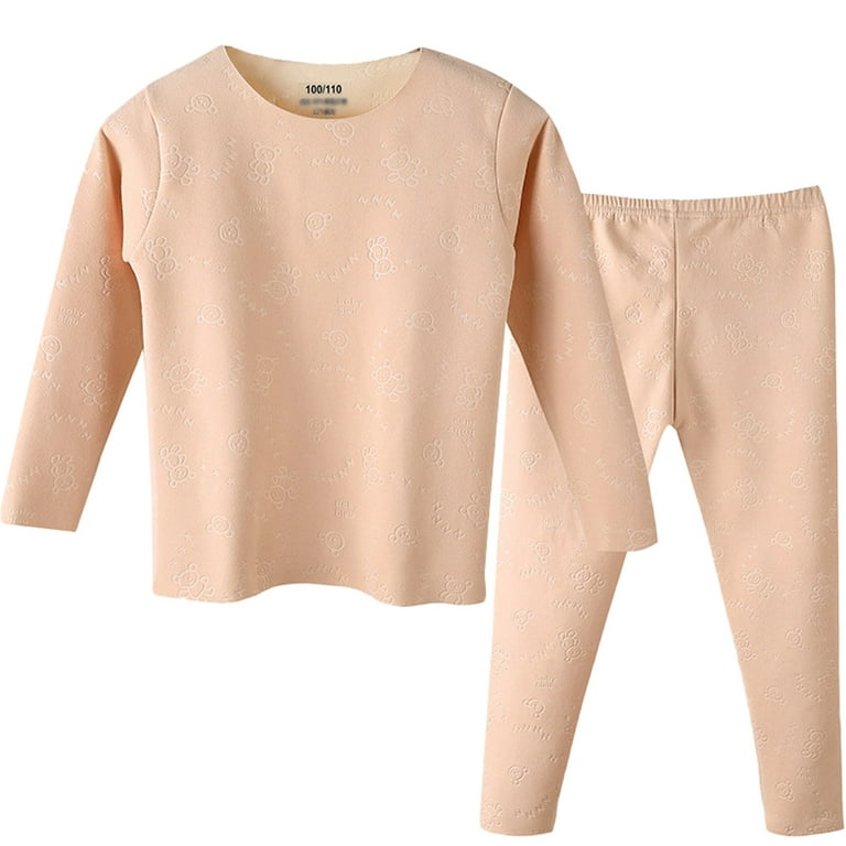 Kids Thermal Underwear Set, Ultra Soft Kids Long Johns Thermal Top And  Bottom Sets Toddler For Boy Girls(Skin Colour,120,130Cm) 