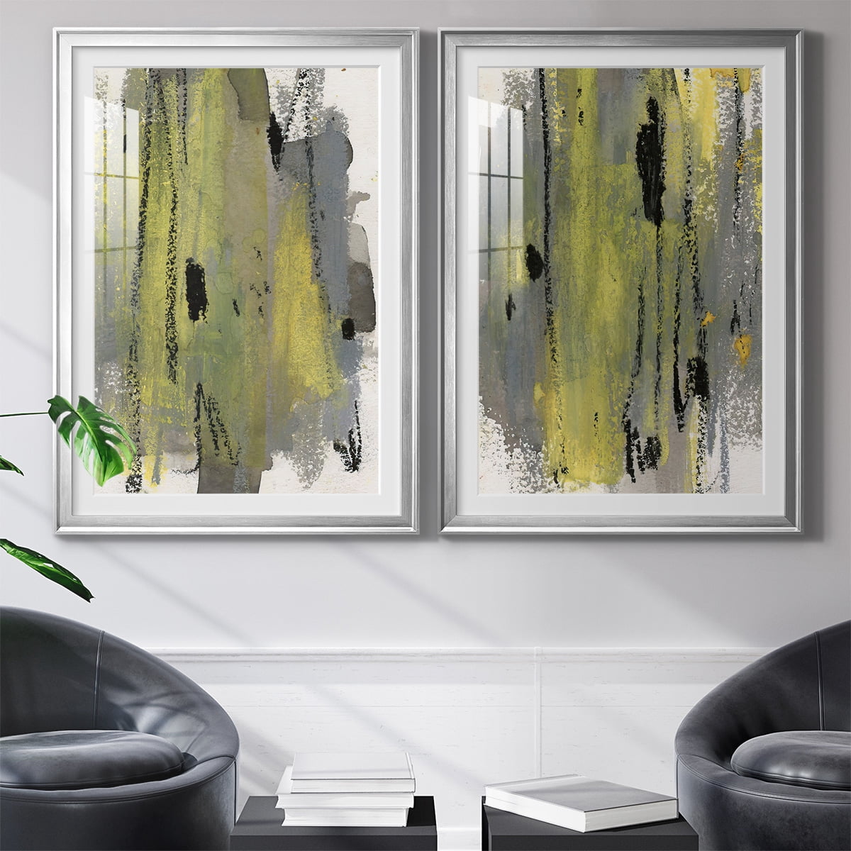 Wexford Home Loft Pastel I Premium Framed Print, 30.5" x 42.5" - Ready to Hang, Silver (Set of 2)