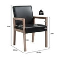 thumbnail image 5 of Foreate Vintage Accent Armchair with Rubber Wood Arms Mid-Back, Modern Dining Chairs Upholstered PU Leather for Living Room Office Small Space, 5 of 12