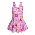 thumbnail image 6 of DISNIMO Floral Heart Printed Girls' Sleeveless Swimsuits One Piece Swimwear with Skirt Quick Dry Swim Dress Summer Beach Pool Party Bathing Suit Size 7-8, 6 of 8