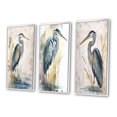 thumbnail image 3 of Designart "Riverside Reverie with Heron Watercolor Scene I" Animals Heron Framed Wall Art Set Of 3 - Blue Heron Frame Gallery Wall Set For Home Decor, 3 of 6
