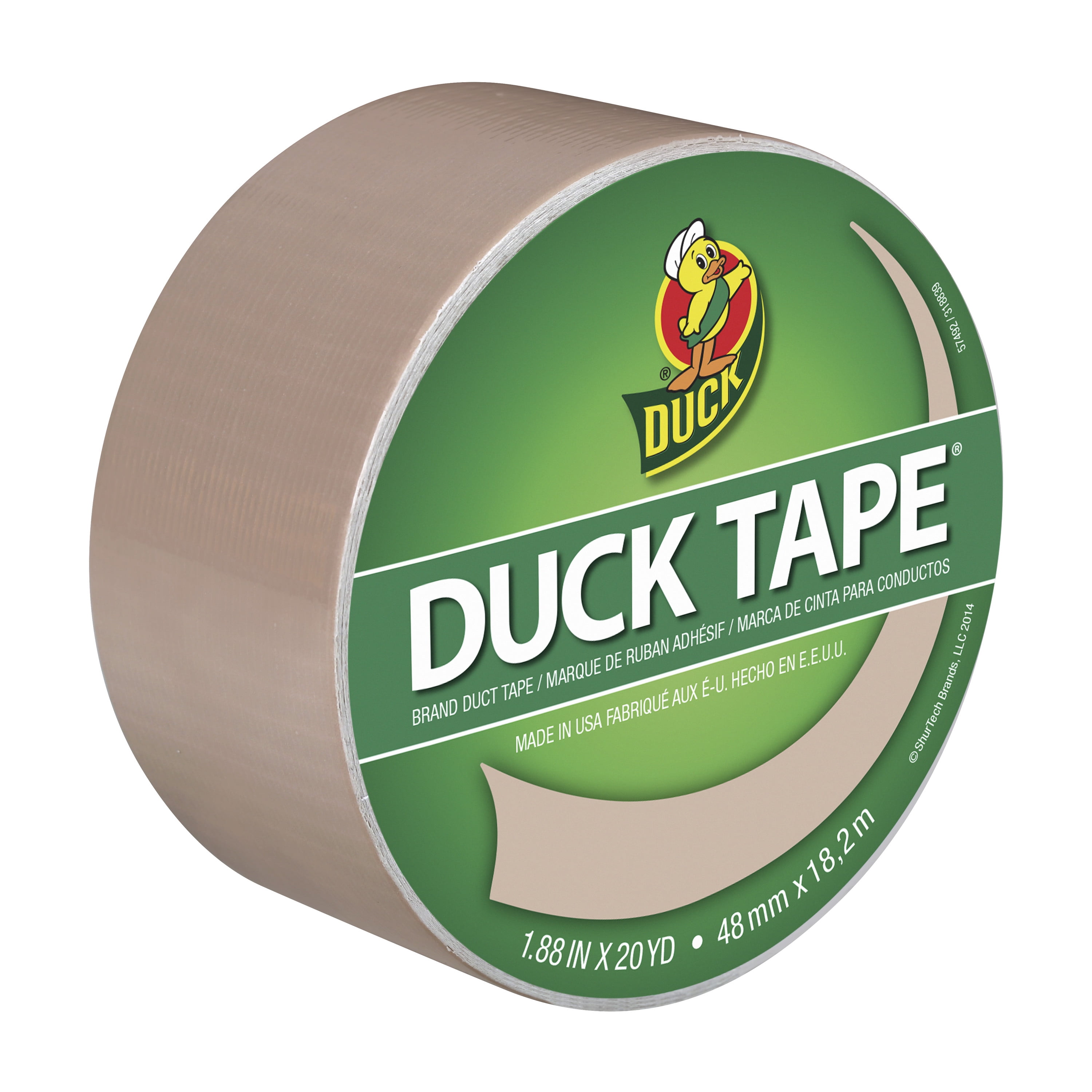 Duck Brand Color Duck Tape, Beige, 1.88" x 20 Yard Roll, Cookie Dough