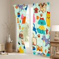 thumbnail image 3 of Homewish Kawaii Dog Kitchen Curtains,Cute Corgi Pug Black Out Curtains Pack of 2 (42x63 Each),Green, 3 of 6