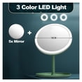 thumbnail image 2 of Makeup Mirror With 3 Color LED Light Desktop LED Makeup Mirror Lamp USB With Storage Table Cosmetic Mirror Rotating Makeup ,Widely Use, 2 of 6