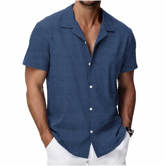 Men's Hawaiian Shirt Short Sleeve Printed Button Down Shirt for Men Cuban Collar Polyester