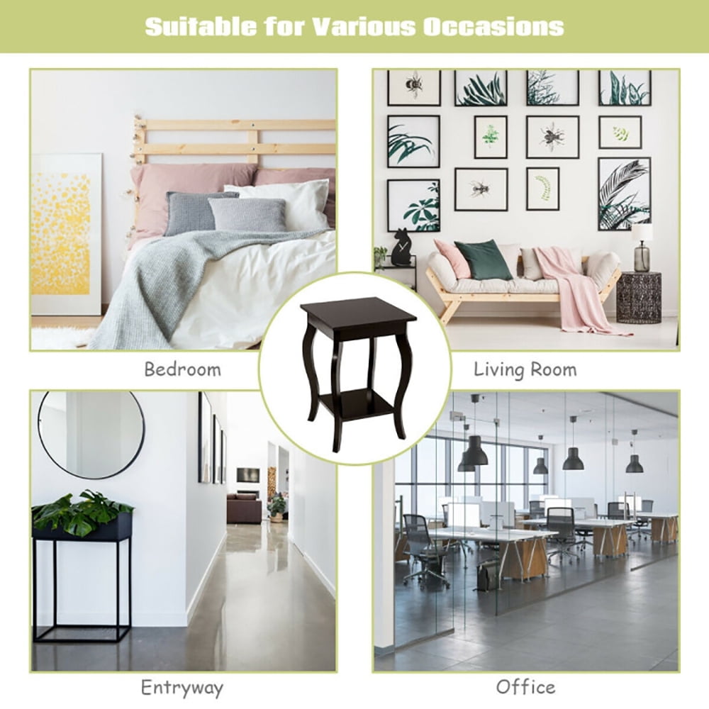 Finihen Round End Side Table, Sofa Couch Table with Storage Shelf, Accent Sofa End Side Table, for Small Spaces, Living Room, Bedroom, Brown Finihen Round End Side Table, Sofa Couch Table with Storage Shelf, Accent Sofa End Side Table, for Small Spaces, Living Room, Bedroom, Brown