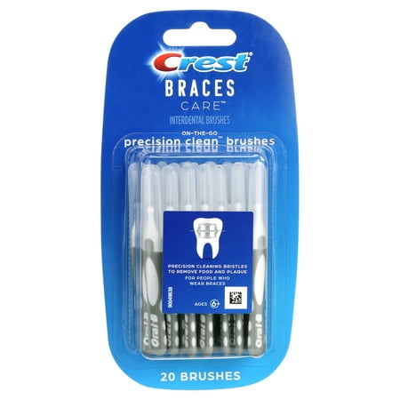 Crest Braces Care Precision Clean Brushes (20ct), for Adult and Children 6+