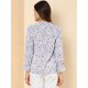 thumbnail image 5 of INSPIRE CHIC Blusa floral vintage de manga larga con cuello abotonado y pajarita para mujer Lavanda S, 5 of 6