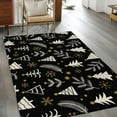 thumbnail image 3 of Christmas Tree Area Rug 3x5 Washable Rug Non Slip Winter Xmas Pine Leaf Snowflake Black Large Area Rug Indoor Floor Carpet for Entryway Bedroom Kitchen Living Room Home Office Dining Room Nursery, 3 of 8