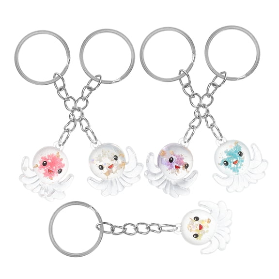 Masteelf Cute Glow in the Dark Octopus Keychain Resin Phone Accessories for Decoration Assorted Color 5pcs