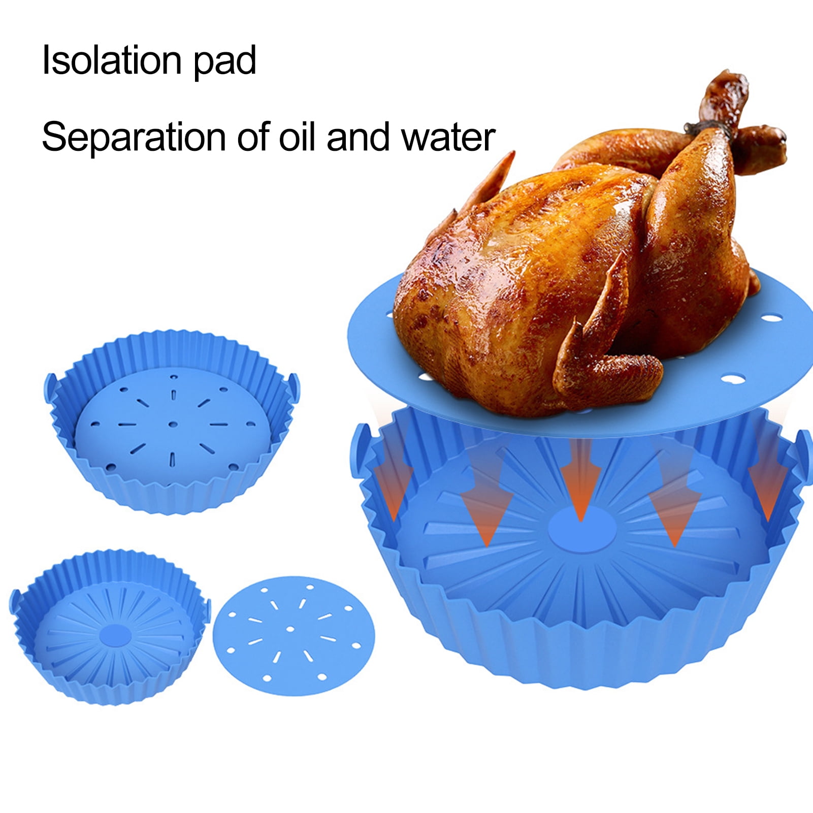 Reusable NonStick Air Fryers Baking Tray Groove Design, High