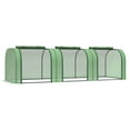 thumbnail image 3 of Outsunny Portable Tunneled Greenhouse with 3 Zippered Doors, PE Cover, 3 of 10