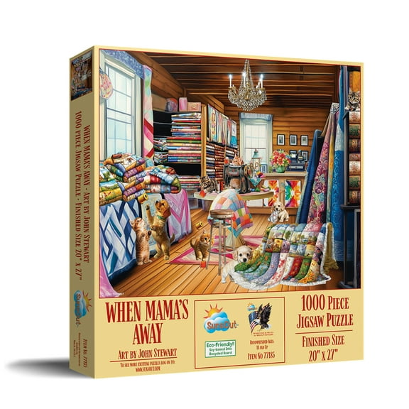 SUNSOUT INC - When Mama's Away - 1000 piece Jigsaw Puzzle for Adults by Artist: John Stewart - Finished Size 20" x 27" - MPN# 77185