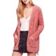 thumbnail image 1 of Free People Suéter cárdigan de piel sintética para mujer, rosa, extra pequeño Free People Cárdigan, 1 of 1