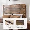 thumbnail image 2 of Wooden Queen Bed Frame with 49.9" Tall Headboard, Rustic Farmhouse Platform Bedframe with Wood Slat Support, No Box Spring Needed, Sturdy and Noise Free, Easy Assembly, Brown, 2 of 10