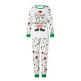 thumbnail image 2 of Elippeo Christmas Pajamas for Family Long Sleeve Cartoon Letter Print Tops + Pants Set Winter Loungewear, 2 of 10