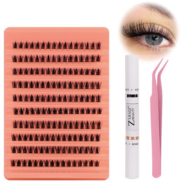 Z'LRAQI BEAUTY Juego de pestañas postizas segmentarias Kit de grupos de pestañas individuales