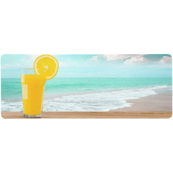 ZHANZZK Orange Juice Drinks with Tropical Summer Beach Extra Extended Large Gaming Mouse Pad Mat Desk Pad Keyboard Mat 31.5x12 inch