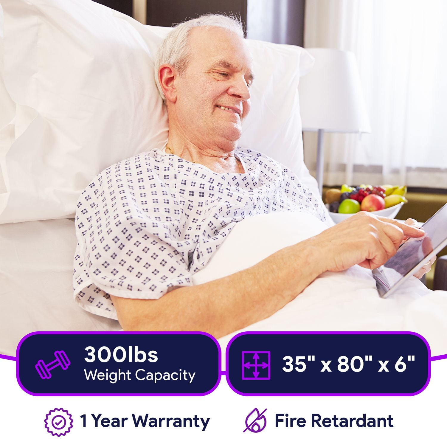 ProHeal Densified Fiber Hospital Bed Mattress - Lightweight Polypropylene Home Care Medical Bed Sore Relief