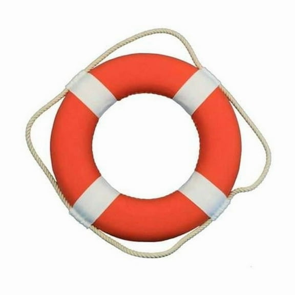 15-331 Vibrant Orange Decorative Lifering with White Bands - 15 in.