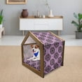 thumbnail image 3 of Purple Mandala Pet House, Vintage Beauty Boho Round Motif Art Inspiration Design, Outdoor & Indoor Portable Dog Kennel with Pillow and Cover, 5 Sizes, Black Redwood Violet, by Ambesonne, 3 of 5