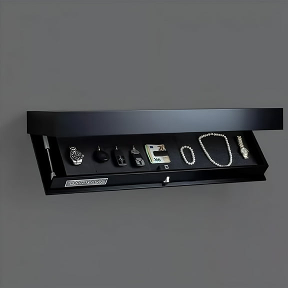 LAMIRO Secure Shelf - Floating with Secret Compartment,Shelf with Hidden Compartment,Secret Shelf,Repisa Con Almacenamiento Secreto (Black)
