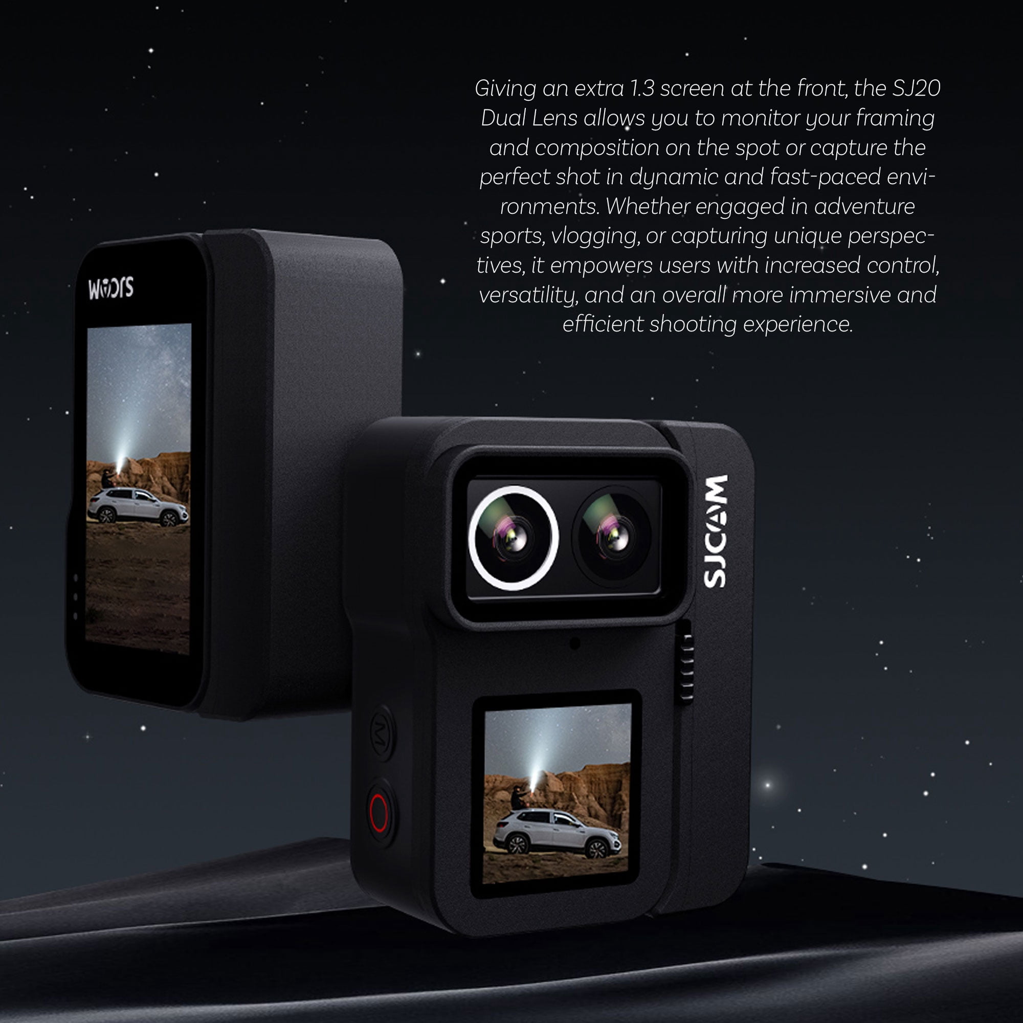 SJCAM SJ20 Dual Lens Action Camera with Dual Screens, 6-Axis 