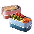 thumbnail image 1 of 2 Stackable BPA Free Microwave Lonchera Lunch Container With Divider Insulated Bento Plastic Lunch Box for Kids Blue, 1 of 5