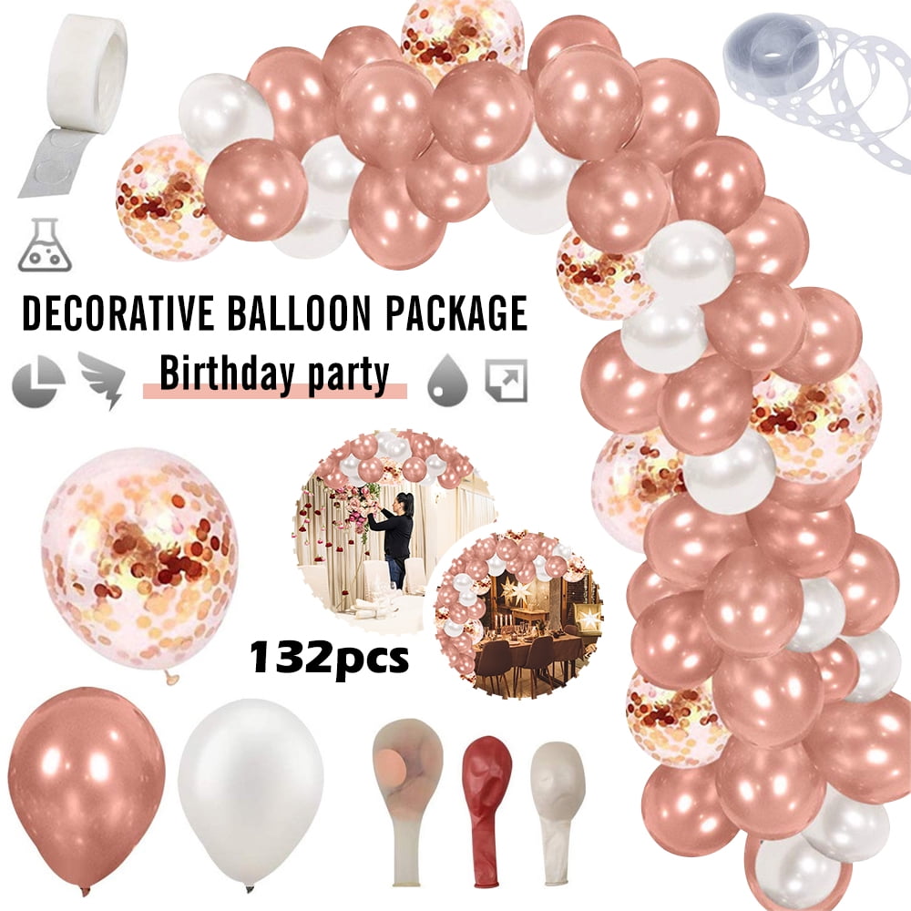 36 Pcs 12 Inches Pink and White Latex Balloons Confetti Balloons Helium Balloons Party Supplies for Wedding Birthday Girl Baby Shower Party Decorations 