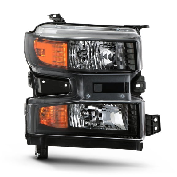 AKKON - Fits 2019-2021 Chevy Silverado 1500 19 1500 LD [Halogen Type] w/o LED Black Headlight Headlamp Passenger Right Side