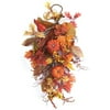 Pack of 2 Thanksgiving Fall Harvest Artificial Pumpkin, Berry and Leaf Teardrops