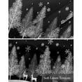 thumbnail image 6 of Christmas Tree Linen Curtain Valance for Bedroom/Bathroom/Kitchen/Office/Living/Dining Room Window,Xmas Elk Winter Snowflake Classic Black Rod Pocket Topper Decorative Cafe Drapes Panel 54"x18", 6 of 6