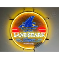 Queen Sense 24"x24" Land Sharks Landsharks Island Lager LED Sign Light Neon Signs With Dimmer Party Home Wall Decor Lights W124LSISLBVVD-XLED