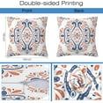 Throw Pillow Covers Blue and Orange Floral Pillow Covers 18x18 Inch Set
