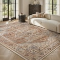 thumbnail image 2 of SIXHOME 8'x10' Eastern Classic Area Rug Washable Distressed Carpet Vintage Medallion Rugs for Living Room Bedroom Kitchen Dining Room Retro Neutral Home Decor Red, 2 of 8