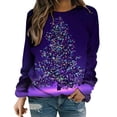 thumbnail image 2 of Sweatshirt de Noël pour Femmes 2023 Mode Imprimé Manches Confortable Respirant Col Rond en Solde, 2 of 5