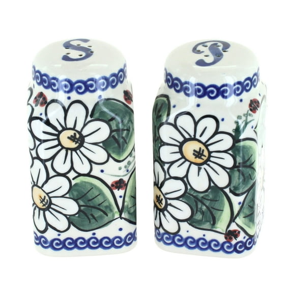 Blue Rose Polish Pottery Ladybug Salt & Pepper Shakers