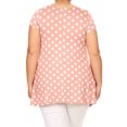 thumbnail image 4 of Women's Plus Size Side Pockets Polka Dot Short Sleeves Relaxed Tunic Top, 4 of 4